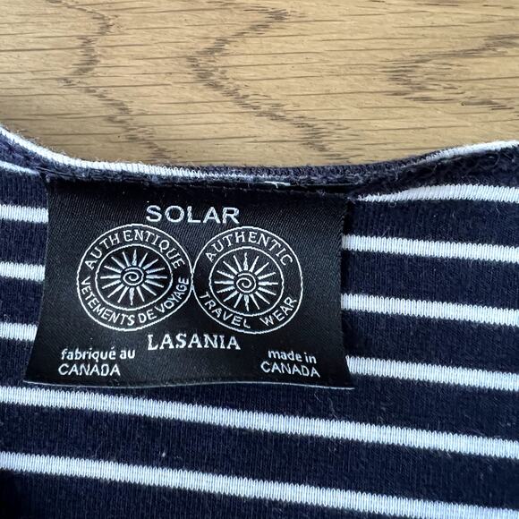 Solar by Lasania Womens Preppy Button-Up Striped Cardigan Size 16 Nautical Beach - Picture 3 of 6